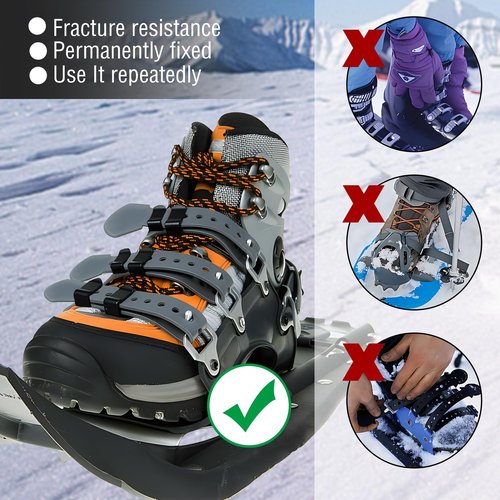 Tlswshsy 20 Pack Snowshoe Strap Clips - 1.51 inch Ski Boot Wraps Buckle - Multipurpose Snowshoes Replacement Clips for Women Men Youth Kids Snowshoe Bindings
