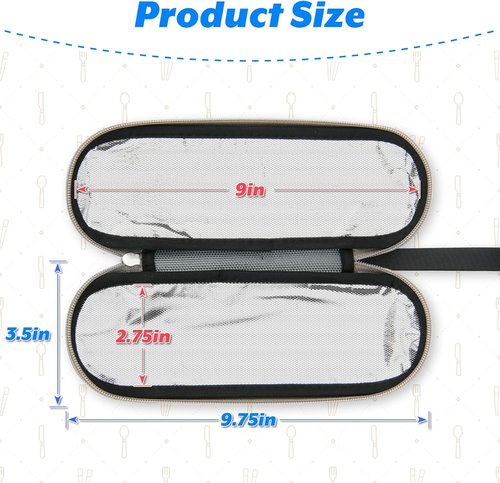 Cosmos Portable Travel Felt Tableware Carrying Storage Case Zipper Bag for Cutlery Kit Flatware Chopsticks Spoon Fork in Camping Travel Picnic Office