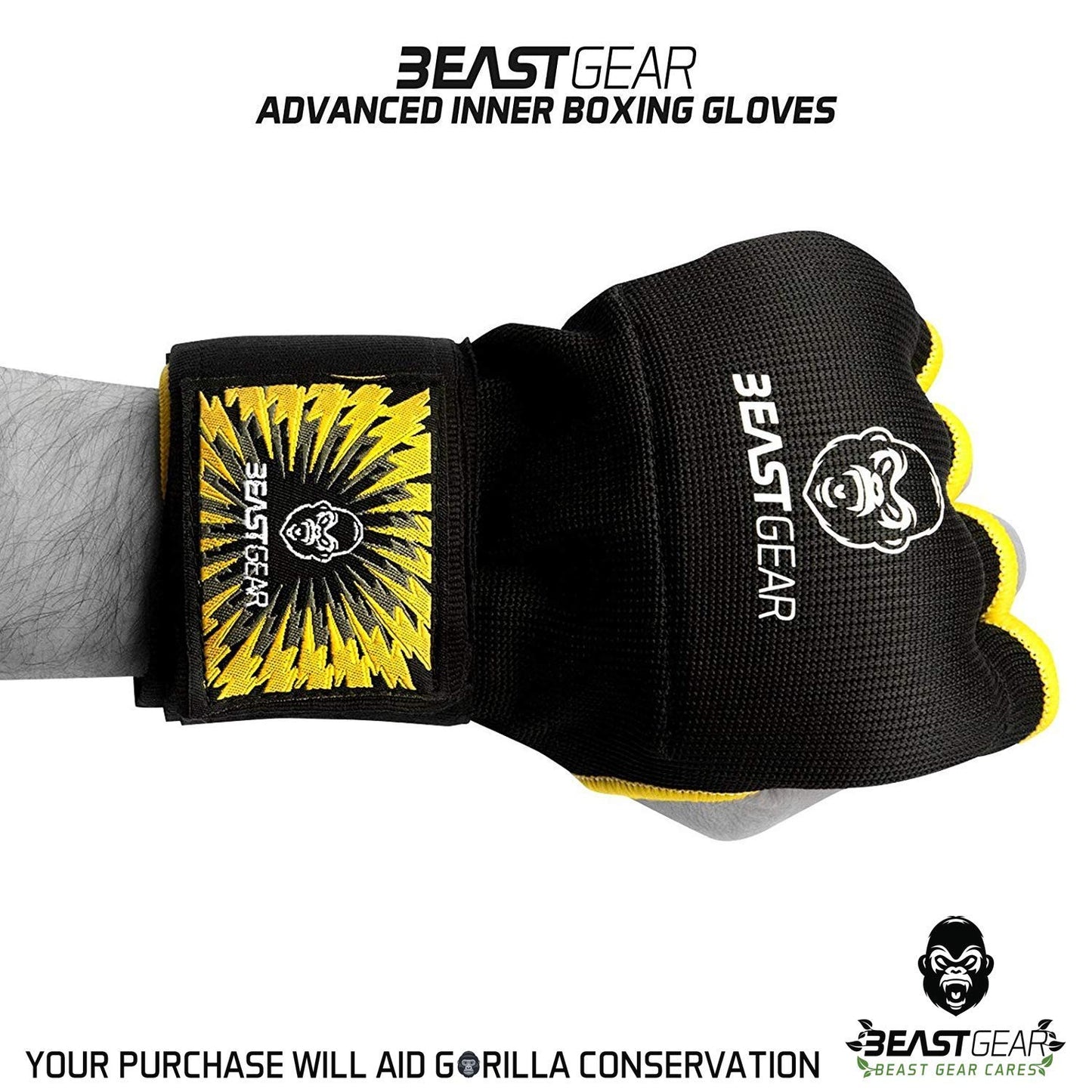 Beast Gear Boxing Wraps, Gel Boxing Hand Wraps for Men & Women, 100cm Quick Wrist Wraps Boxing - MMA, Muay Thai, Kickboxing & Martial Arts Training(X-Large)