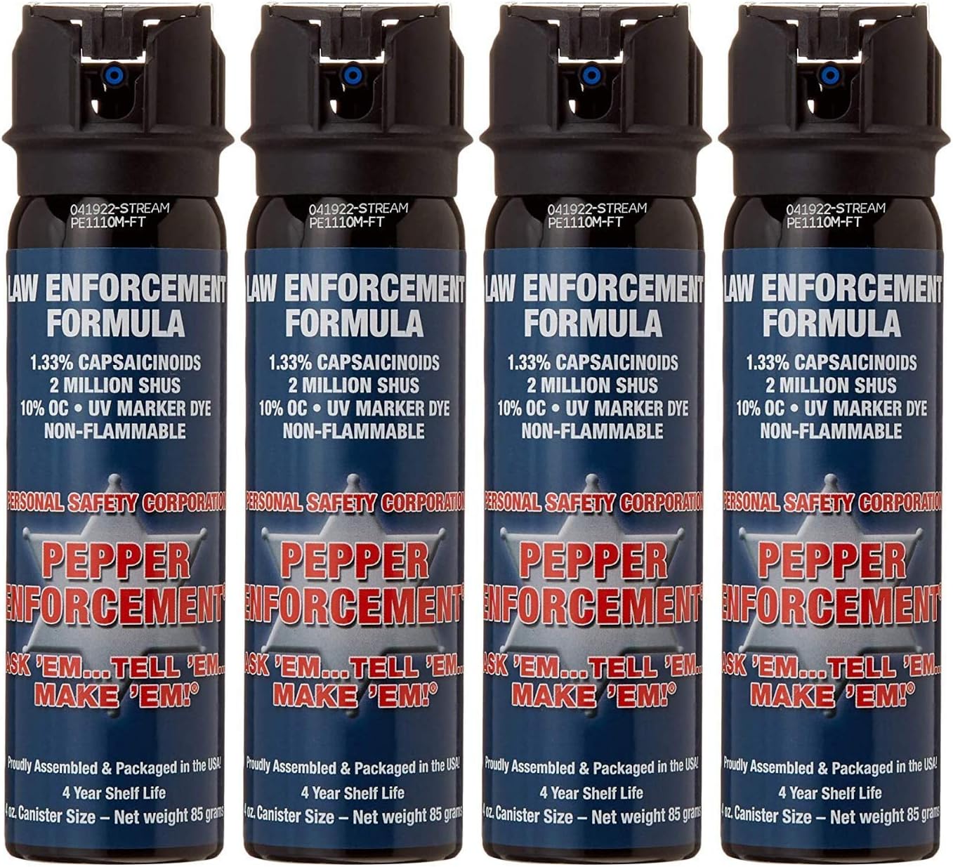 4 oz. Splatter Stream Pepper Spray for Self Defense - Maximum Police Strength 10% OC Formula, Emergency Personal Protection, Flip Top Safety for Quick and Accurate Aim