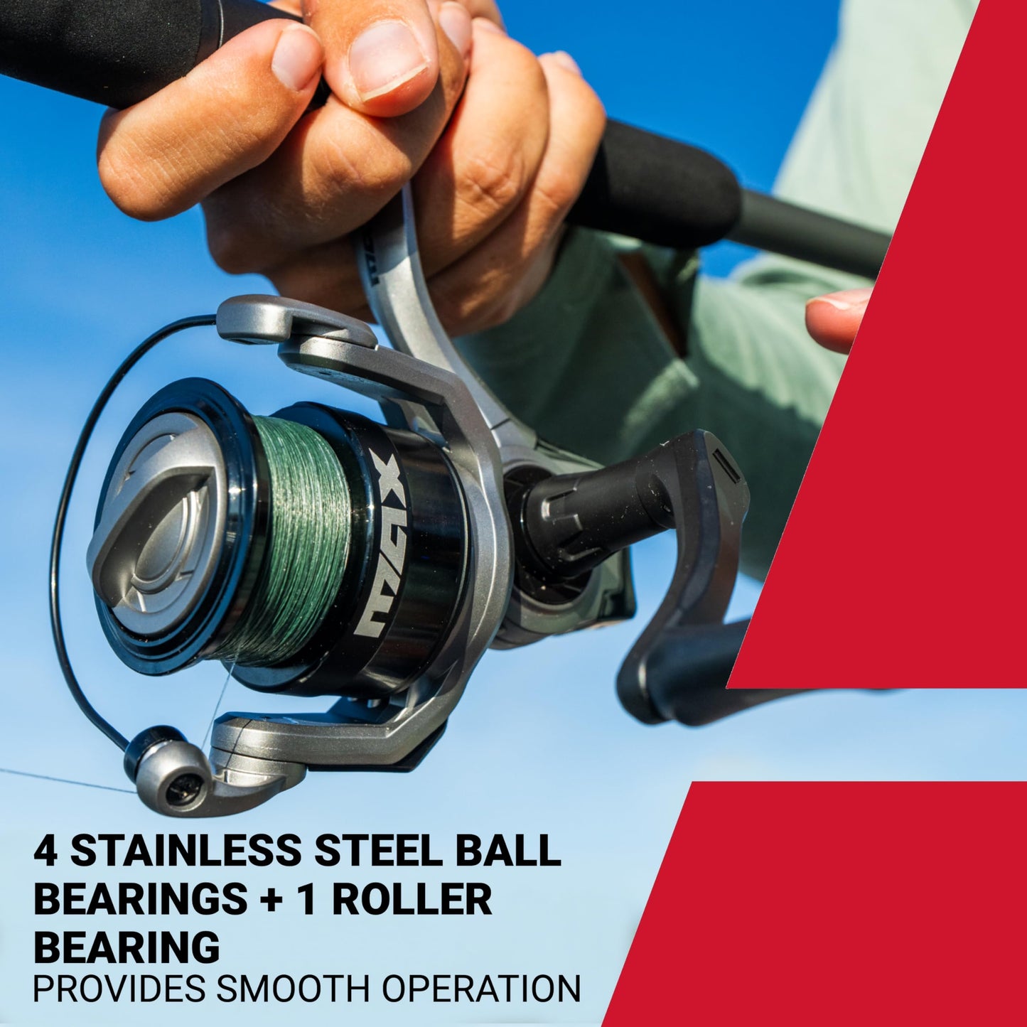 Abu Garcia Max X Size 750 Spinning Fishing Reel, High-Performance Freshwater Reel, A-Symmetric Carbon Frame and Rotor, Durable & Lightweight Construction, Max Drag of 6.4lb | 2.9kg