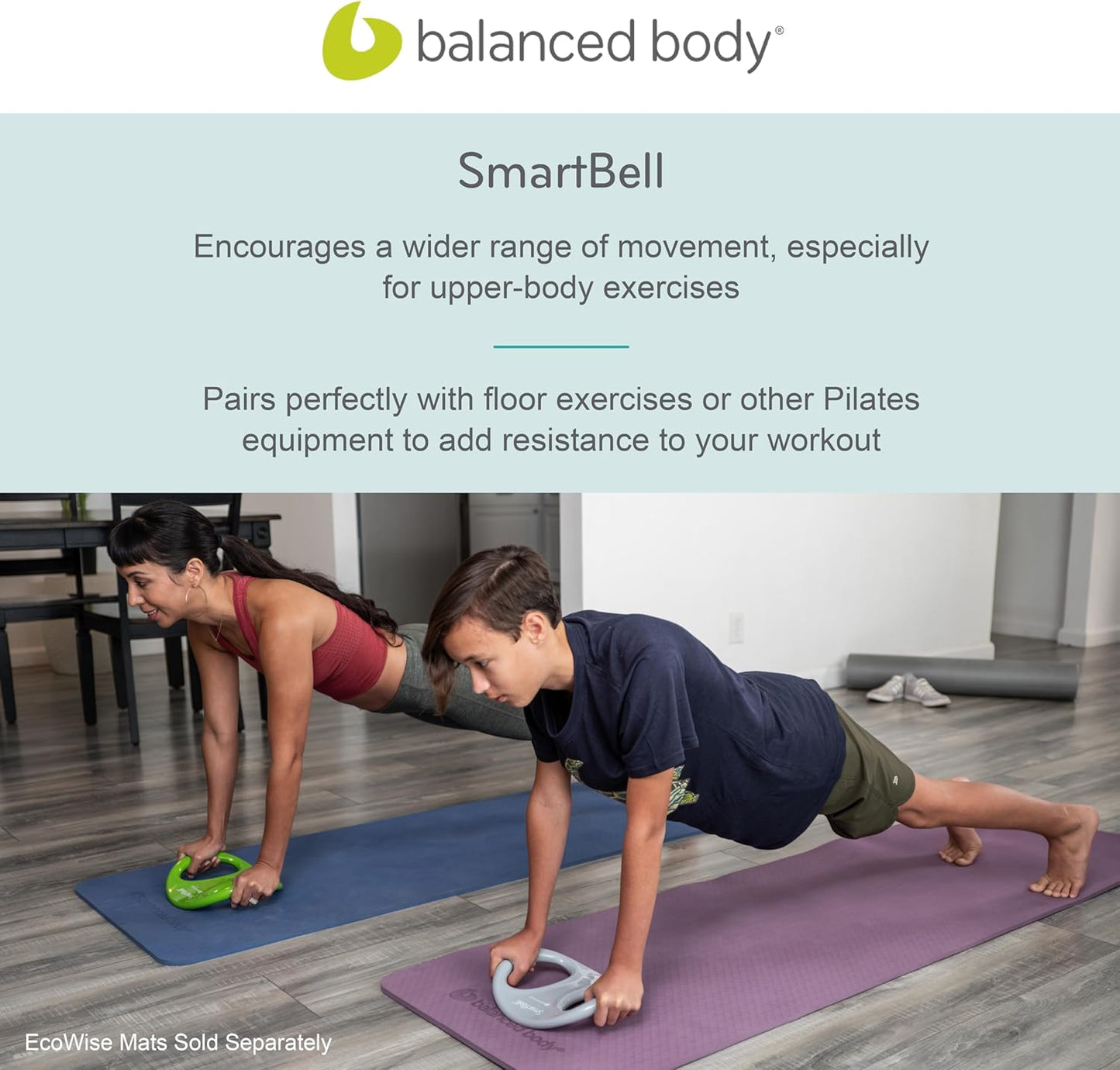 SmartBell Ergonomic Pilates Dumbbell - Two-Handed Exercise Weight for Home Gym