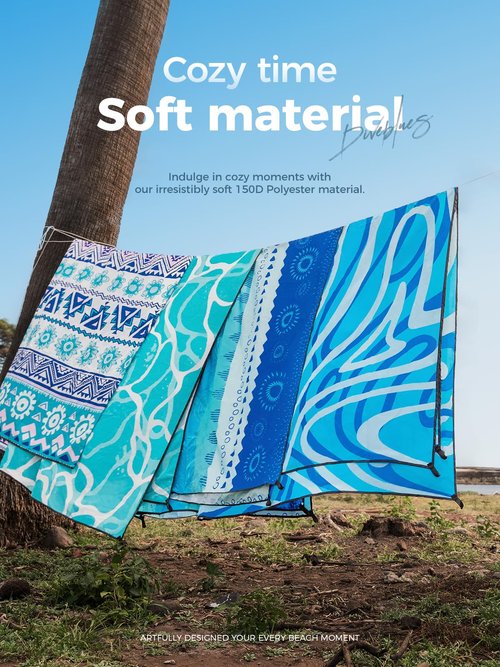 Diveblues Beach Blanket Oversized Extra Large 110" * 118"/ 9 * 10 Ft,Beach Mat Waterproof Sandproof,Soft and Durable, Picnic Mat for Travel Camping, Beach Vacation,4 Stakes & 1 Travel Bag