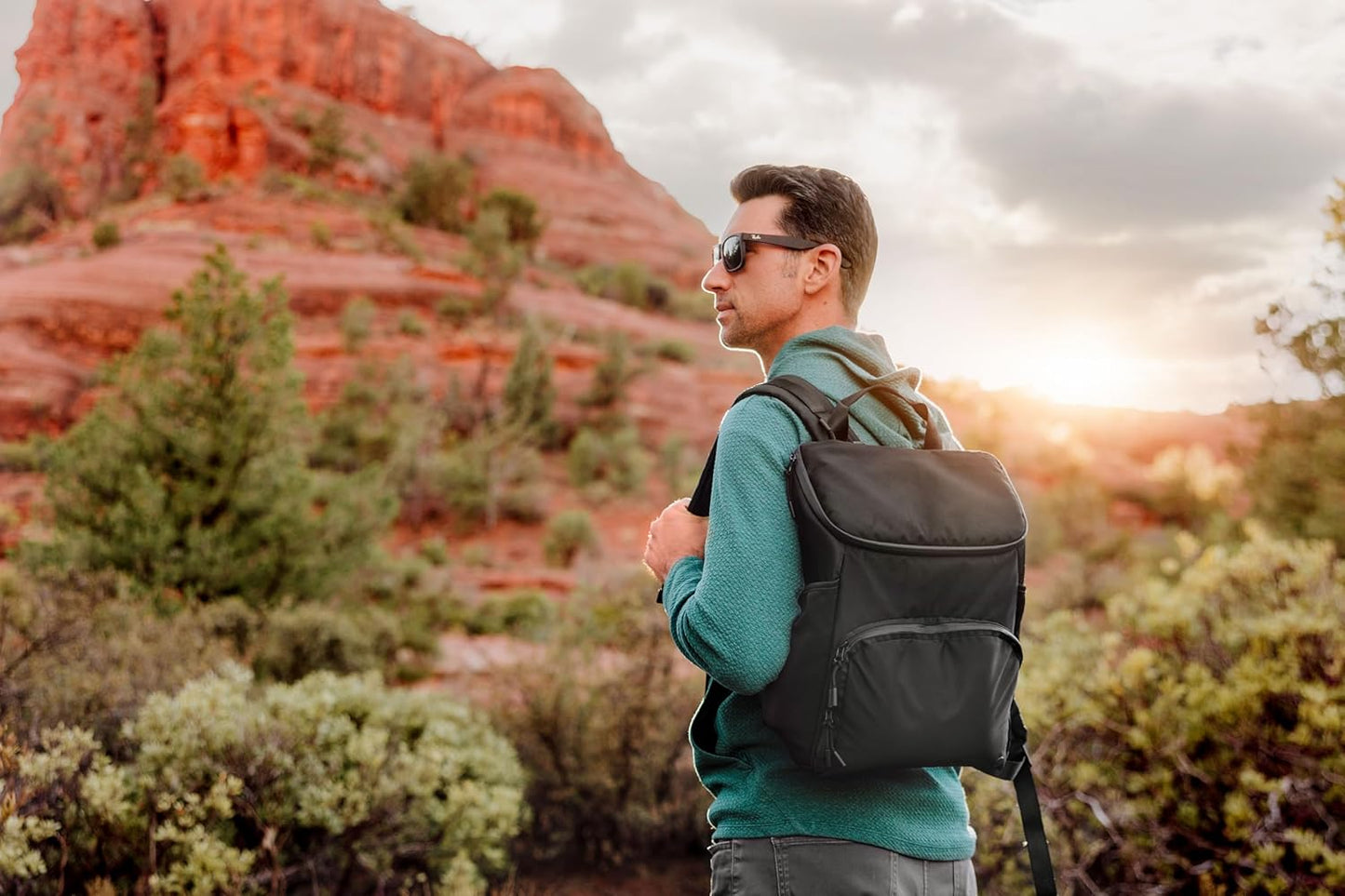 ONIVA - a Picnic Time brand PTX Backpack Cooler, Soft Cooler Backpack, Insulated Lunch Bag, (Black with Gray Accents)