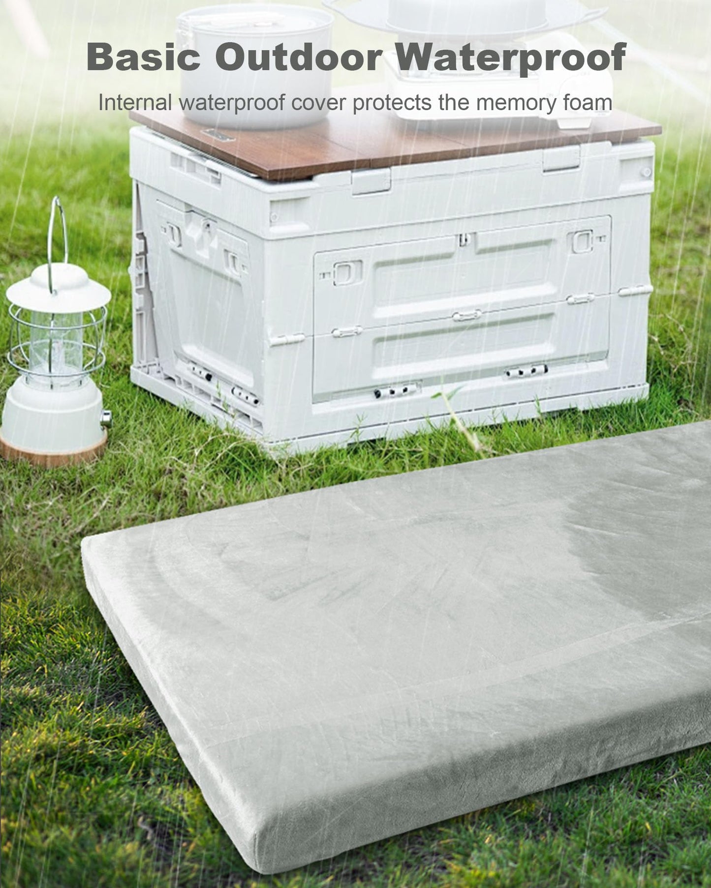 Ferlizer Memory Foam Camping Mattress, 3" [Single] Portable Roll Up Sleeping Pad with Waterproof Cover, 74 x 30