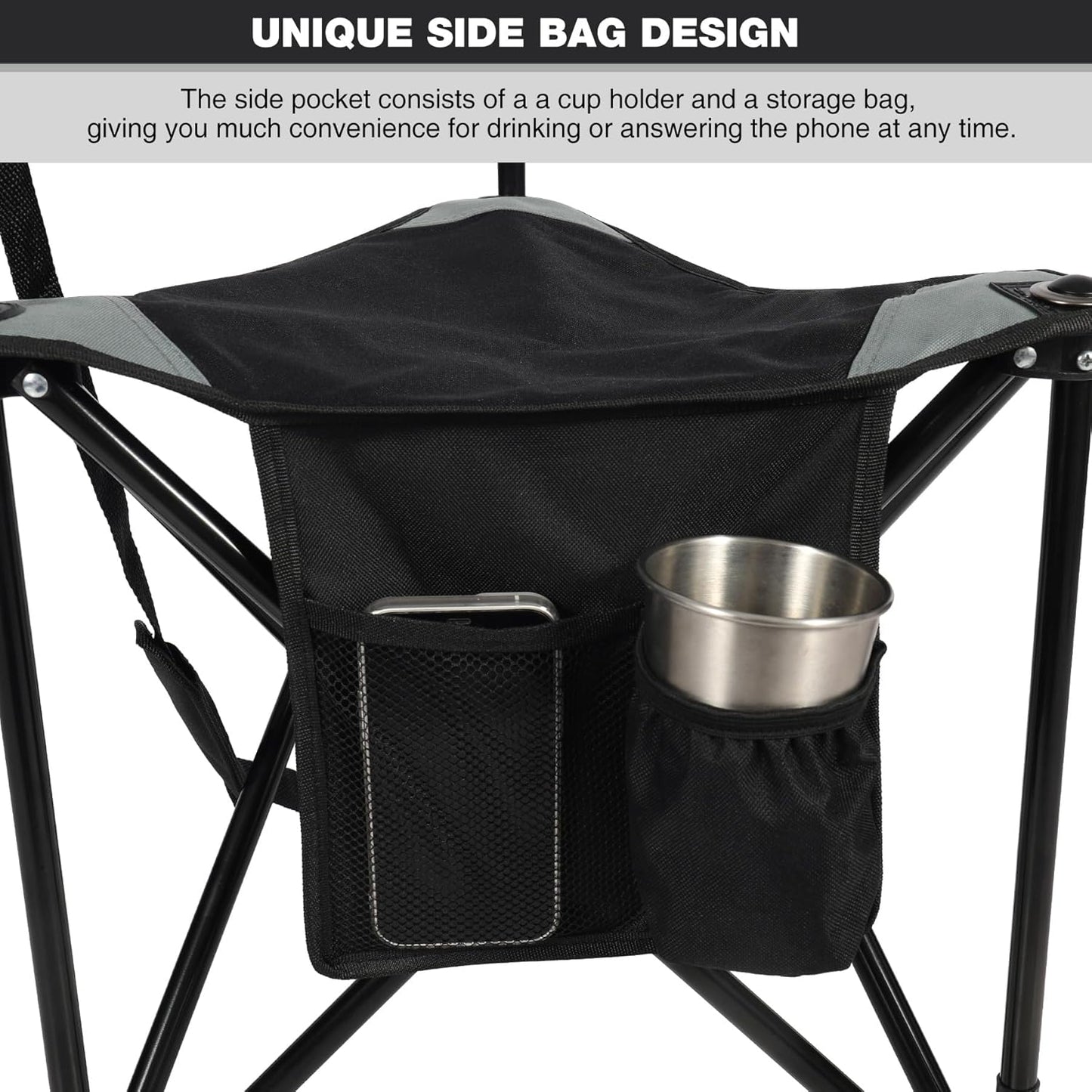 REDCAMP 2 Pack Tripod Hunting Chairs for Blinds, Folding Lightweight Portable Fishing Chair for Adults Hunting Stools with Backrest, Golf Chairs for Spectators, Camo