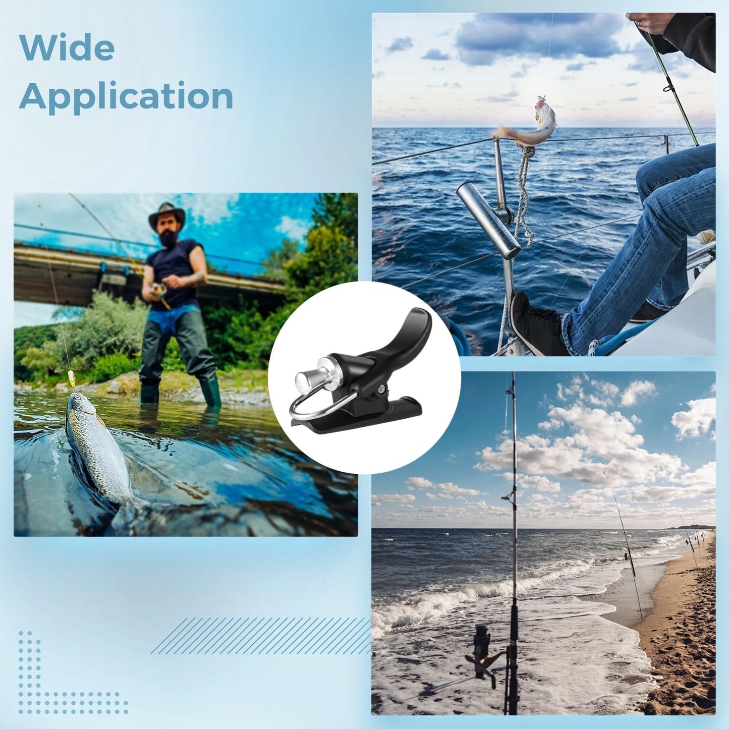 4 PCS Cannon Surf Fishing Trigger Casting Aid, Sea Fishing Cast Cannon Triggers, Marine Fishing Rod Trigger Clamps Finger Protect Aid