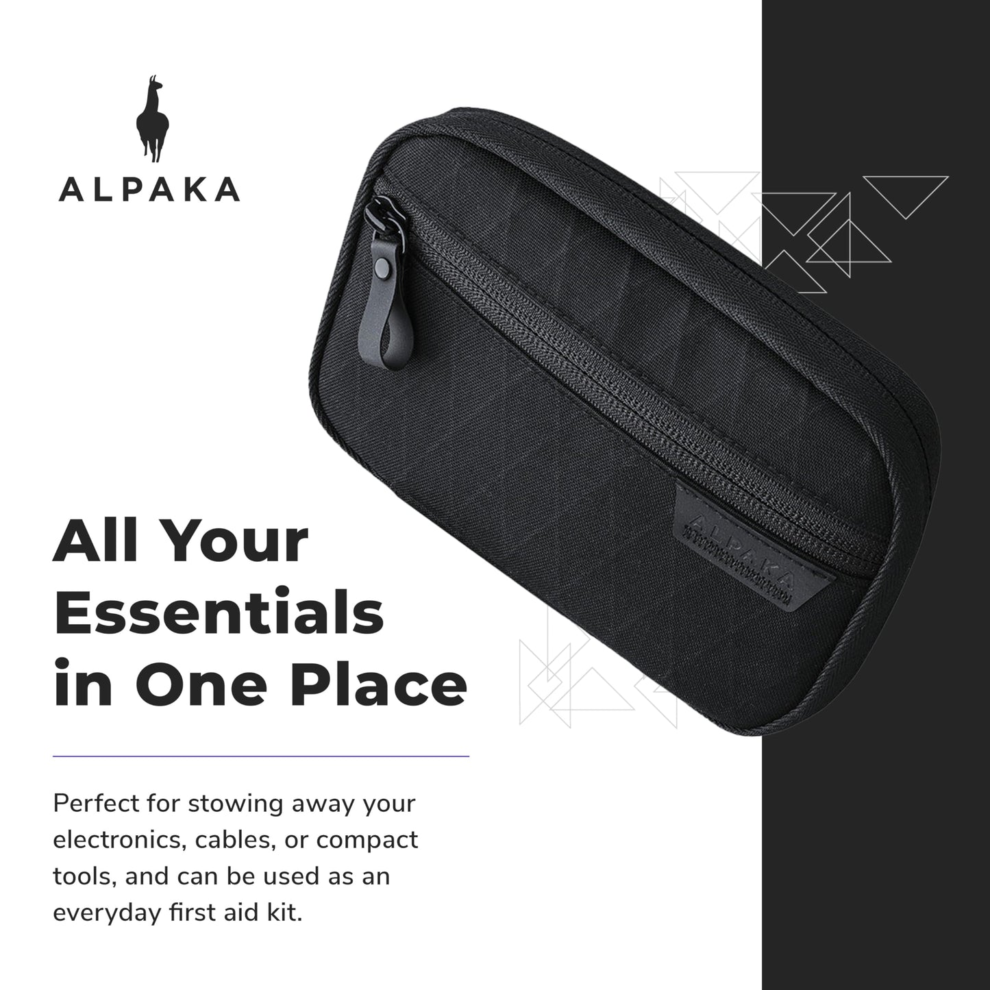 ALPAKA HUB Pouch - Soft-Shell Small Pouch Storage for Electronic Accessories, Tools, Durable, Weatherproof, and UV Resistant X-Pac X42 Fabric - Olive Green