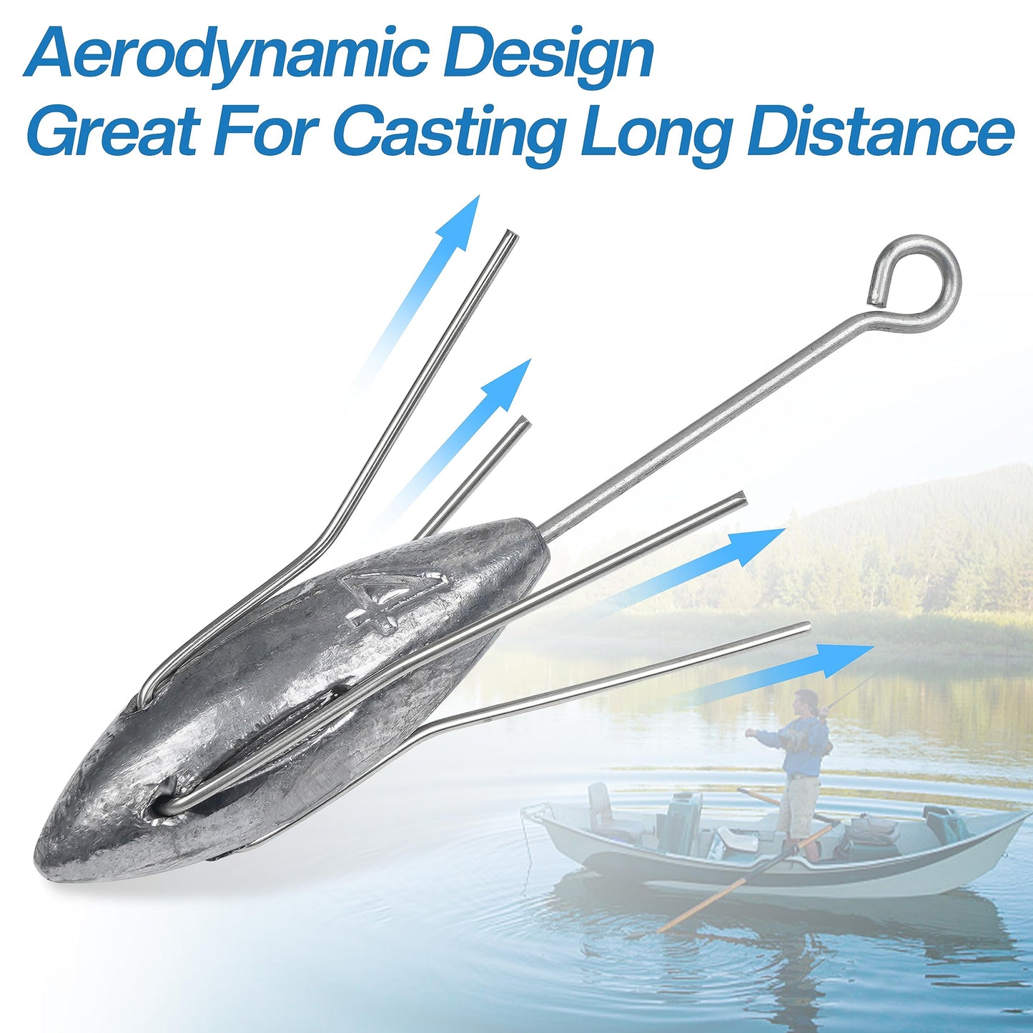 AGOOL Sputnik Sinker Fishing Weights Long Tail Fishing Equipment Surfing Casting Spider Sinkers for Saltwater Catfish Beach Sand Ocean 2/5pcs 3oz-7oz