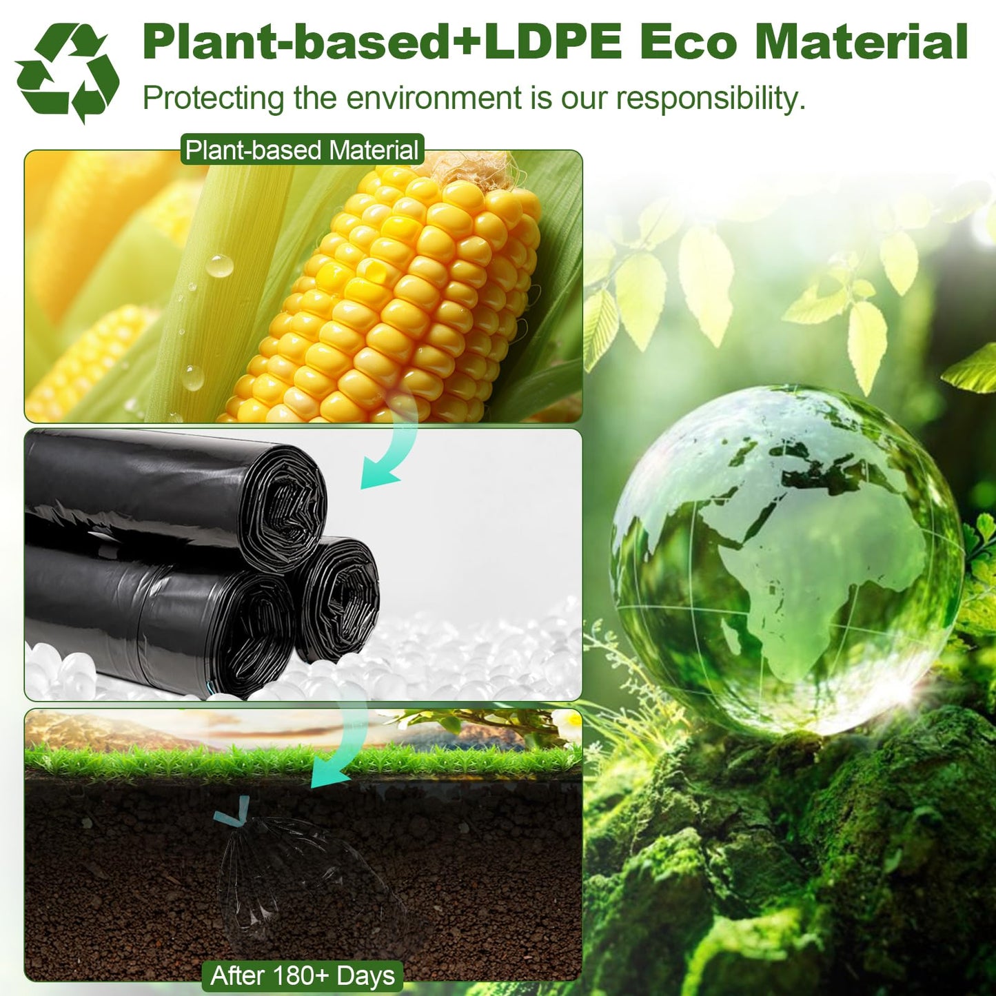 60 Portable Toilet Bags with Poo Gel Set, 8 Gallon Camping Toilet Bags with Absorbent Gels, Waste Bags, Leak-Proof Trash Bag for Camping Potty, Traveling