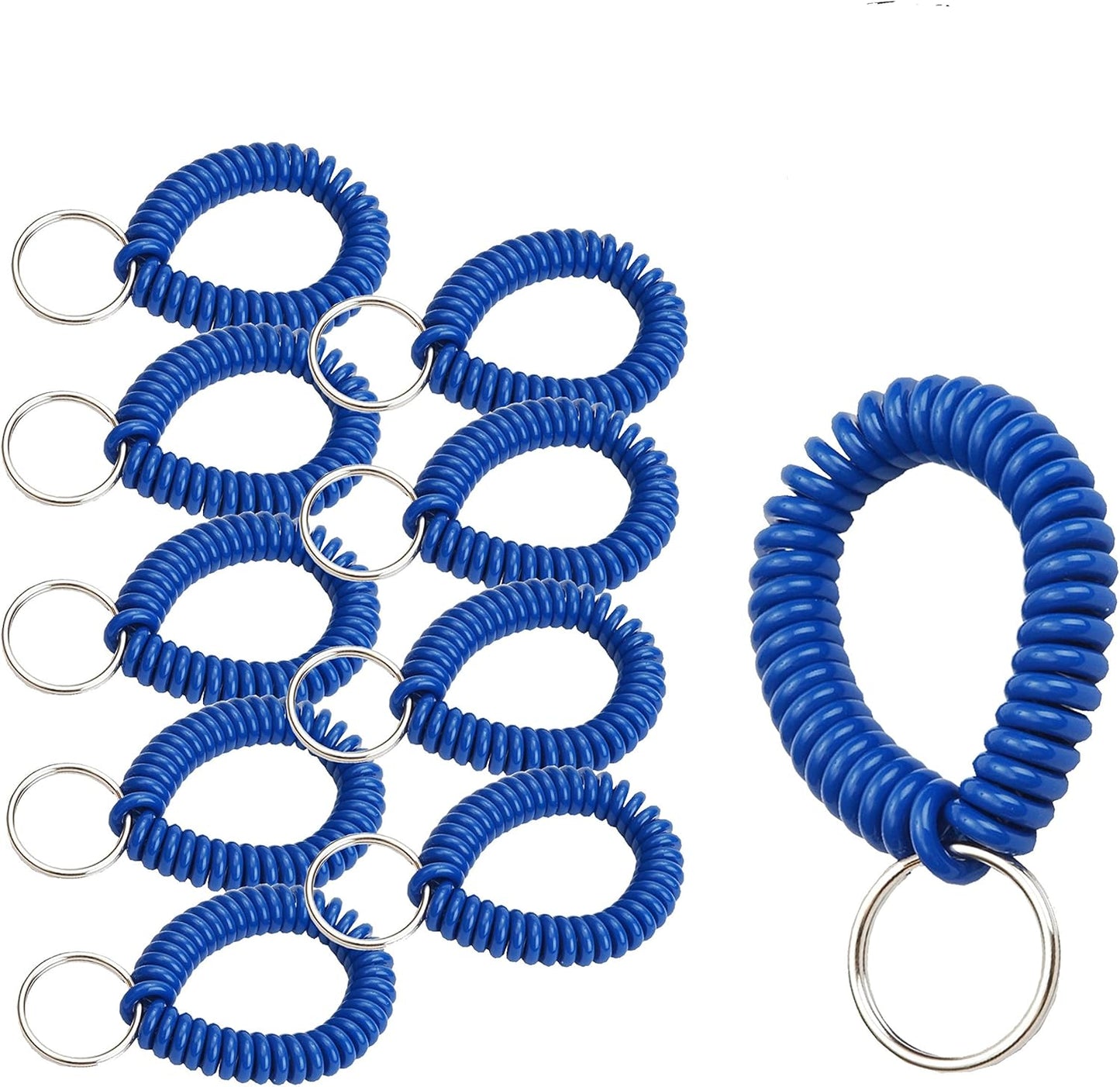 ucky Line 2” Spiral Wrist Coil with Steel Key Ring, Flexible Wrist Band Key Chain Bracelet, Stretches to 12”, Purple, 10 Pack (41065)
