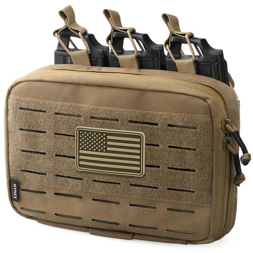 WYNEX Molle Mag Pouch,Tactical Molle Admin Pouch of Laser Cut, Triple Magazine Pouch with Molle Utility Pouch for AR M4 M16 Mag, Tactical Medical EMT EDC Pouch