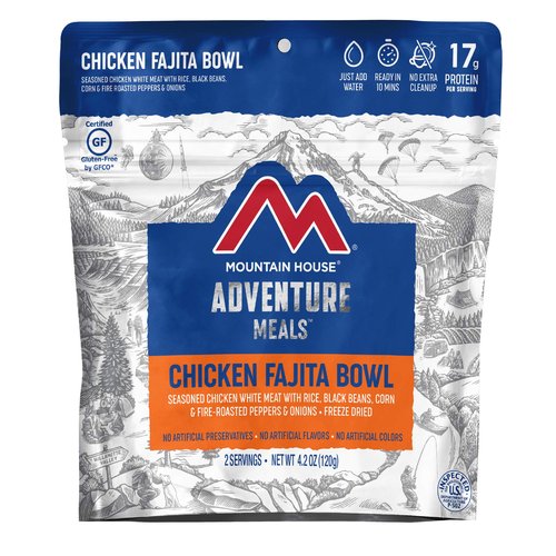 Mountain House Pad Thai with Chicken | Freeze Dried Backpacking & Camping Food |2 Servings | Gluten-Free and Mountain House Chicken Fajita Bowl | Freeze Dried Backpacking & Camping Food | 2 Servings | Gluten-Free