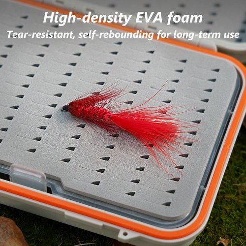 QualyQualy Fly Fishing Box, Fly Box Flies Case Jig Organizer Transparent Fly Fishing Tackle Box, Super Slim Flies Streamer Storage