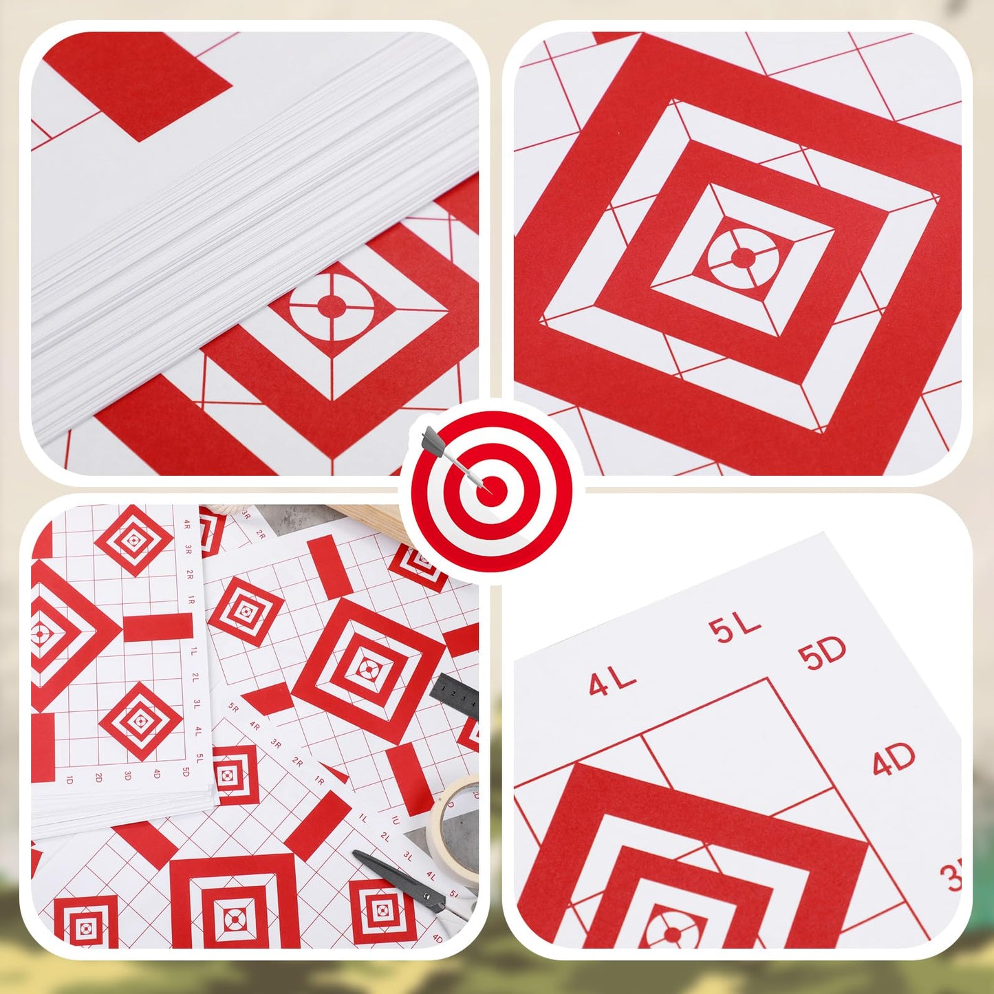 Fainne Shooting Range Paper Targets 12 x 12 Inch Sight Target Paper Bulk for Hunting Accessories Indoor Outdoor Gun Pistol Rifle Shooting Practice(Square)