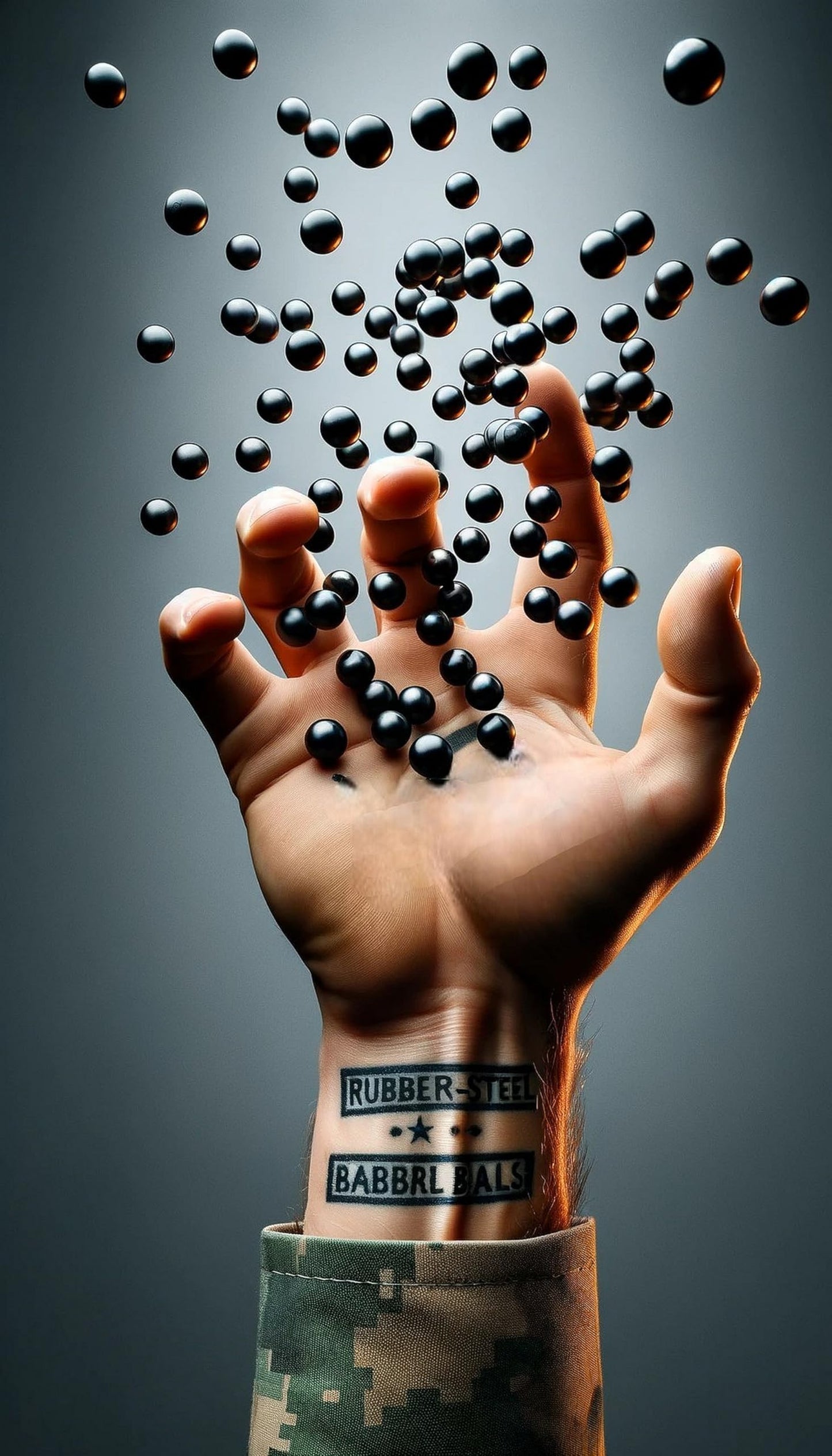 50 x Premium Quality Hard Rubber Steel Balls 2.7 Grams Heavy Reusable Projectiles Paintballs Reballs Powerballs for Training Home and Self Defense Pistols in 50 Caliber