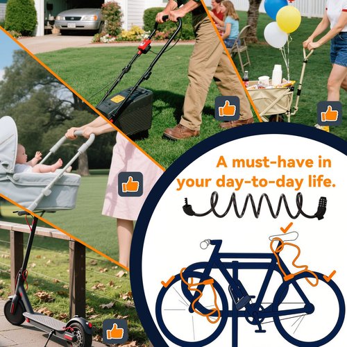 SEPOX® 2Pcs Pack 6FT Extra Long Cable Combination Bike Locks, 4 Digits Retractable Security Lock, 12mm Heavy Duty Anti Theft Anti Rust Cable for Bicycle, Scooter, Gate, Outdoor Equipment, Weatherproof
