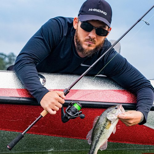 HANDING Magic L Spinning Fishing Rod 7' 2-Piece Spinning Rod Freshwater Medium Power with Fuji Guides 30+24T Carbon Fiber Largemouth Bass Walleye Redfish Snook