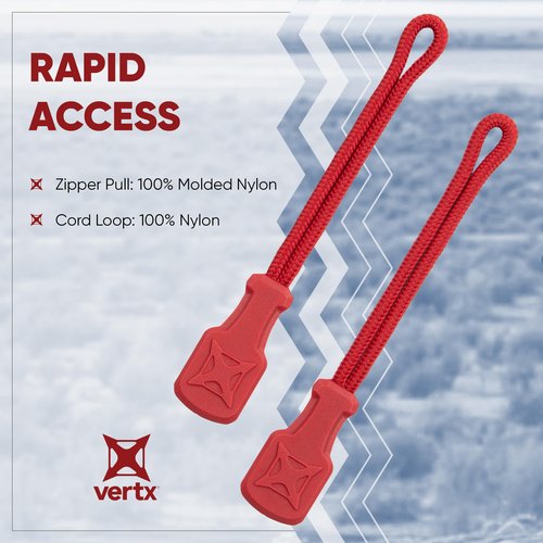 Vertx Rapid Access Zipper Pull Tab Kit, Replacement Puller for Backpack, Luggage, Bag, Handbag, Red