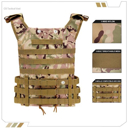 KUIEDIS Tactical Outdoors Vest,Fully Adjustable Breathable,Lightweight Modular Paintball Police Airsoft Vest