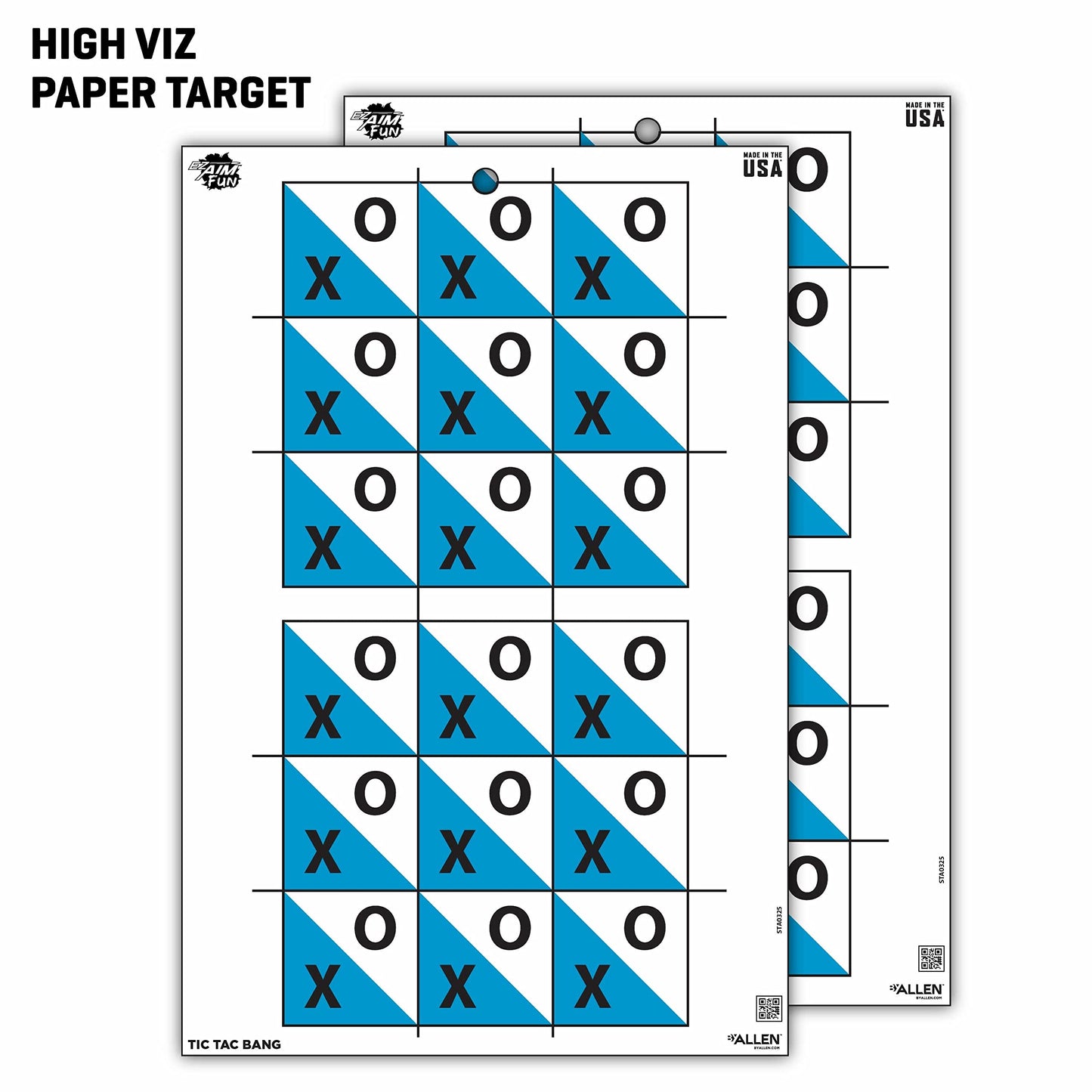 Allen Company EZ Aim Fun Get The Game On Paper Shooting Targets, 12" W x 18" H, 8-Pack, Multi