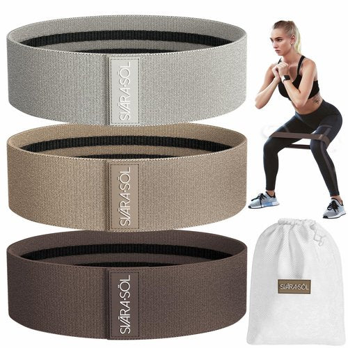 Svära Söl Fabric Resistance Bands Set of 3 for Legs, Glutes, Arms, Booty Bands for Women and Men, Resistance Bands for Working Out, Physical Therapy, Strength Training, Elastic Bands for Exercise