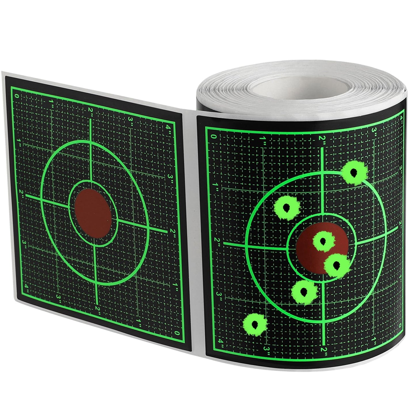 Green Sight in Splatter Target Stickers 4" Reactive Paper Targets with Precision Location, 200/400PCS Adhesive Shooting Target, Dark Grid Bottom Line Calibration for BB Gun/Pellet Gun/Airsoft