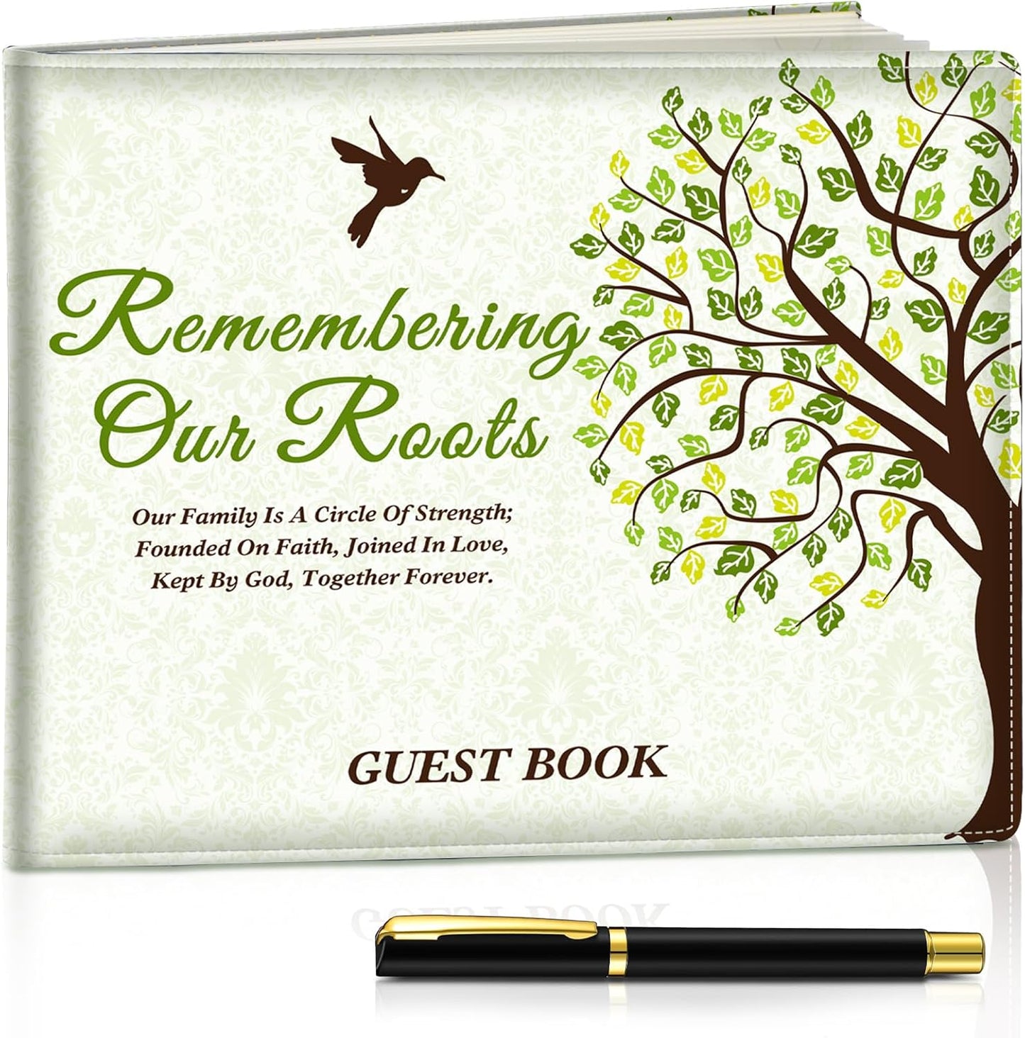 Patelai Family Reunion Party Favors Decorations Family Reunion Guest Book Sign in Good Tree Guest Book Gathering Decorations with Pen, 112 Pages(Trendy)