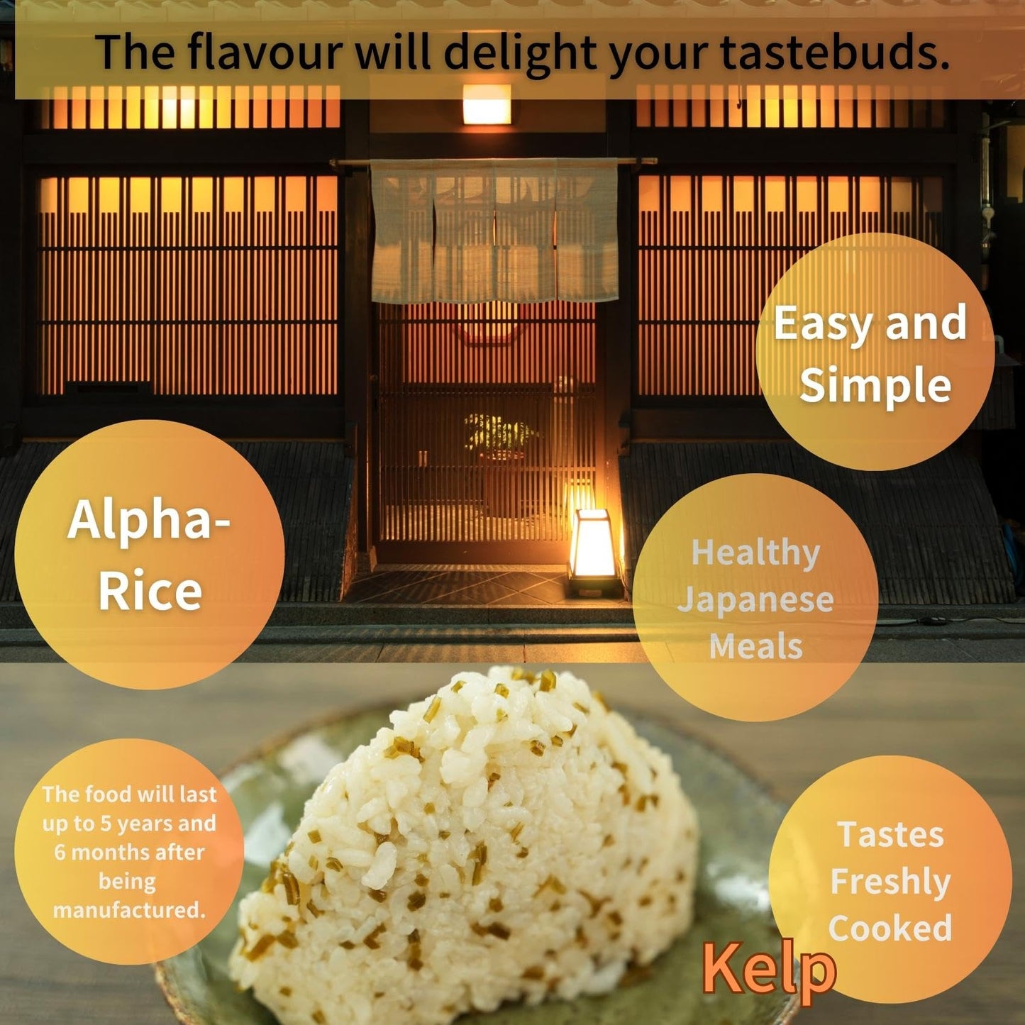 GOHAN JAPAN Kelp (Kombu) Onigiri portable 100% Japan based Alpha Dried Rice Ball 42g/1.5 oz(A filling 109g/3.8oz) for Camping Mountain Climbing Emergencies by Onisi Foods Japanese Company (3-Packs)