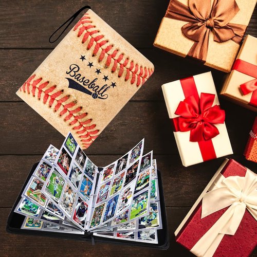 HESPLUS Baseball Card Binder with 900 Pockets, Sports Trading Card Binder, Collectible Trading Card Albums with 50 Pages Card Sleeves to Organize and Protect Baseball Trading Cards for Collectors