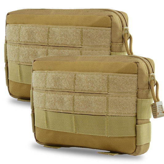 generic Molle Pouch 2PCS Tactical Admin Pouch Utility Gear Tool Belt Pouch EDC Tool Bag Service Dog Tactical Vest Pouch.(Coyote Brown)