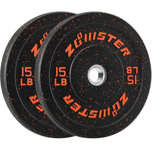 Bumper Weight Plate Olympic Plate Hi-Temp Bumper Weight Plate with Steel Insert Strength Training Weight Lifting Plate (15LB X 2)