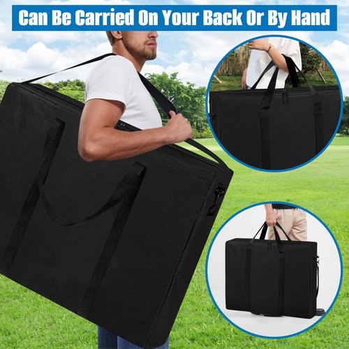 SIRUITON Folding Table Storage Bag, Portable 600D WaterProof Carry Bag for Folding Picnic/Camp Tables with Reinforcing Plate & Shoulder Strap, 48" D x 30" W x4.7 H Fits 8FT Folding Tables（bag only）