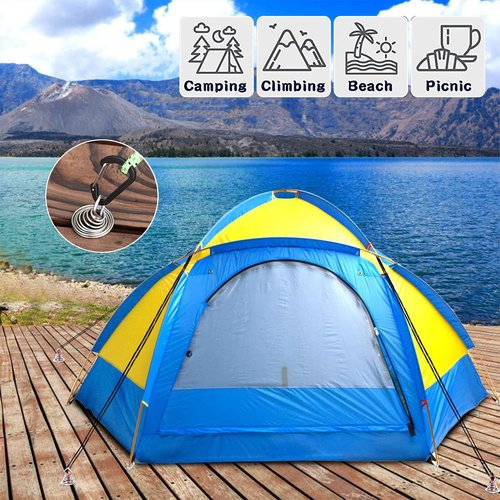 MOROBOR Black Deck Anchor Pegs, 10 PCS Windproof Aluminium Alloy Fish Bone Tent Stakes with Spring Buckle Portable Adjustable Octopus Wind Rope Anchor for Outdoor Camping(Square Top)