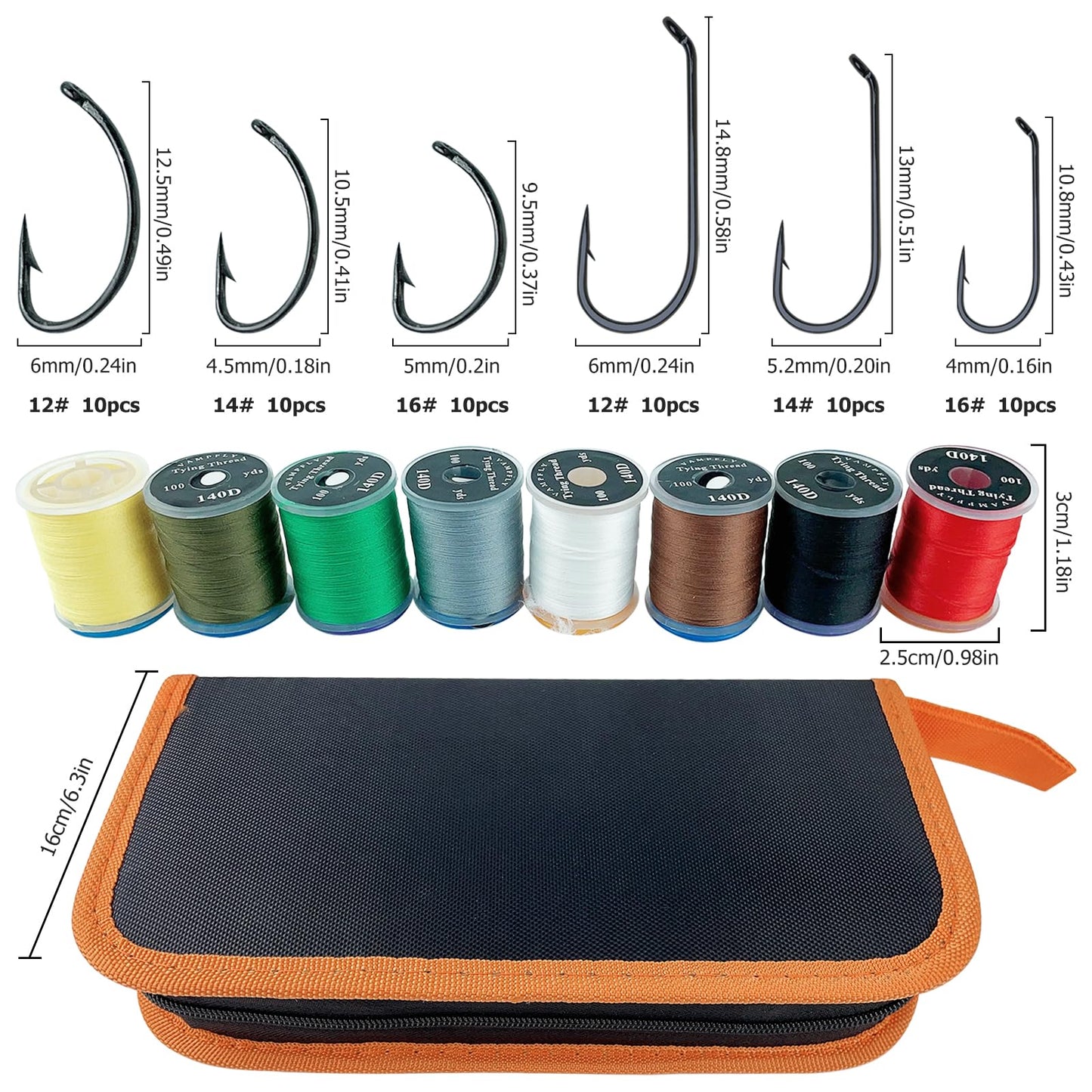 FREE FISHER Fly Tying Kit Material Tools Kit Bobbin Fly Hooks Scissors Fly Beads Threader Needle Whip Finisher Fly Fishing Flies Starter Making Kit 149Pcs with Carry Bag