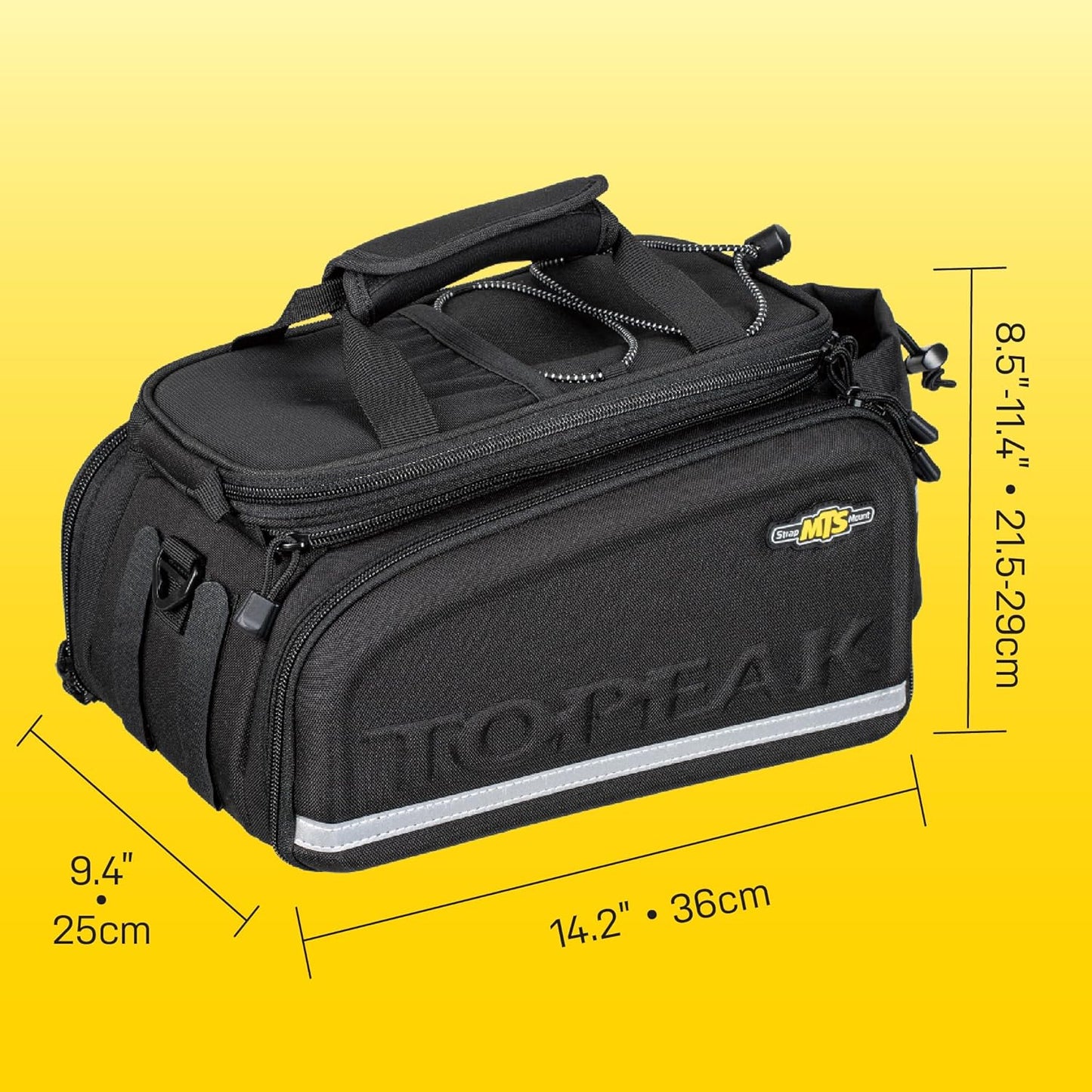 Topeak MTS TrunkBag DXP Rear Bicycle Bag with Expandable Panniers, Strap Mount