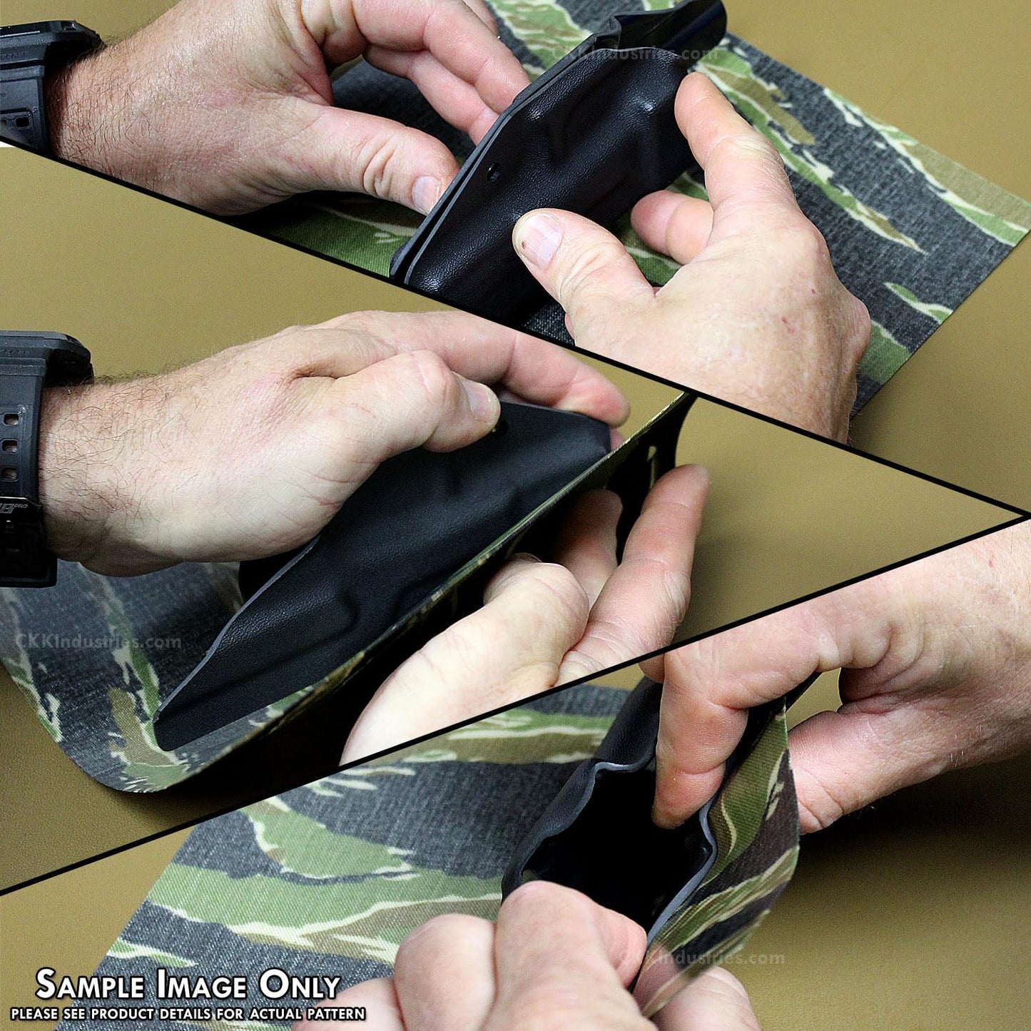 HolsterSmith EDC Wrap – Cordura Fabric Wrap for Kydex Holsters, Sheaths, Headphones, and Other Everyday Carry Items – Cordura (500D) – (Multicam) – (12in x 12in)