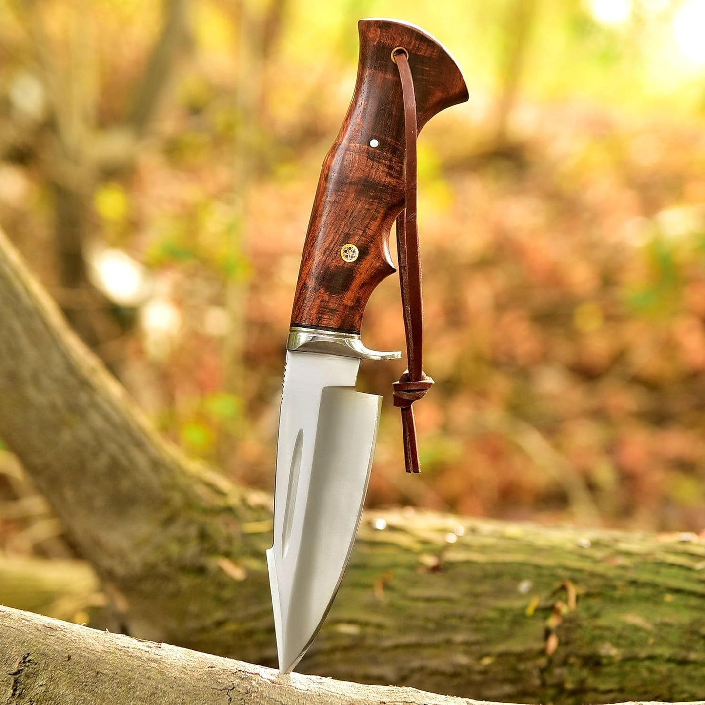 Poshland TR-1168 Custom Handmade Damascus Steel 10 Inches Tracker Knife - Perfect Grip Black Micarta Handle