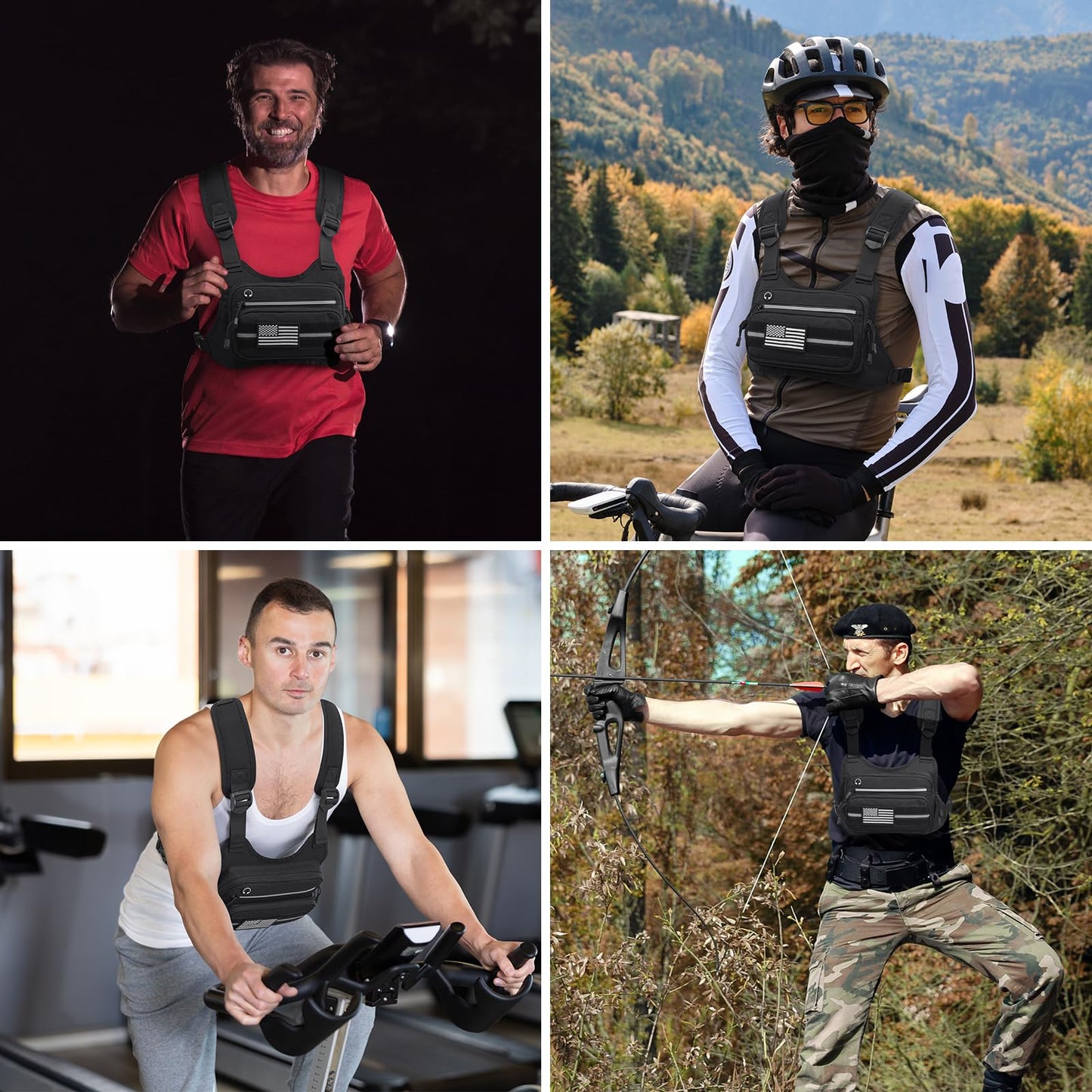 G4Free Tactical Chest Bag for Men, Quick Access Chest Rig Vest, EDC Chest Pack for Running, Hiking, Cycling (Black)