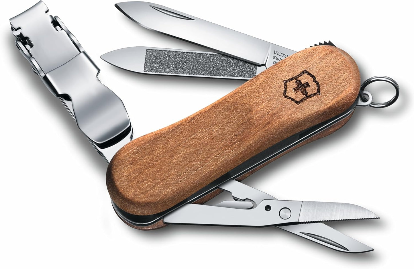 Victorinox Nail Clip 580 Multi-Tool - 8 Functions, Swiss Made with Nail File & Cleaner - Ruby