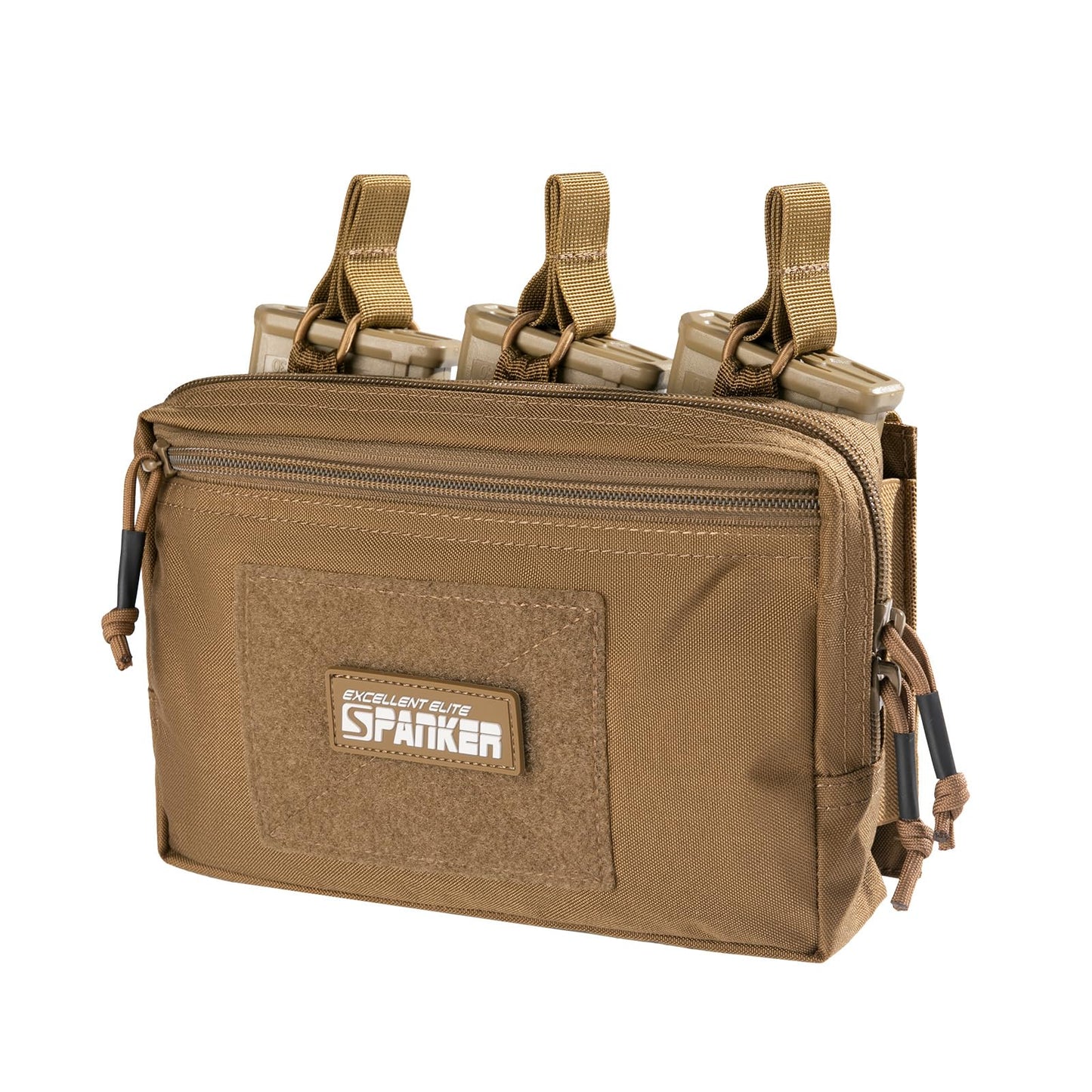 EXCELLENT ELITE SPANKER Tactical Mag Admin Pouch Molle Utility Tool Pouch Medical EDC EMT Bag with Triple Mag Pouch for M4 M16(Coyote Brown)