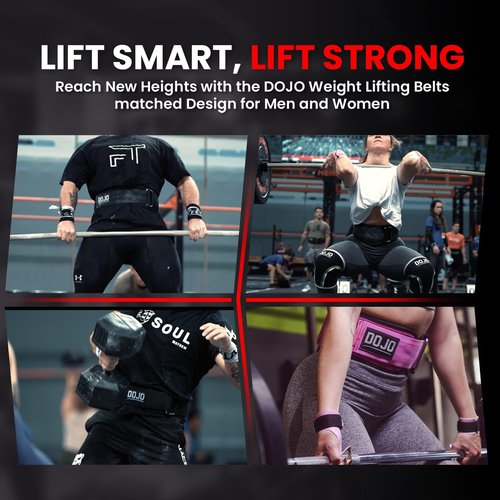Dojo Pro-Locking Weightlifting Belt – Adjustable Neoprene Belt for Gym, Bodybuilding, Cross Training, Powerlifting – Premium Men & Women Back & Lumbar Support for Strength Training, Deadlift, Squat