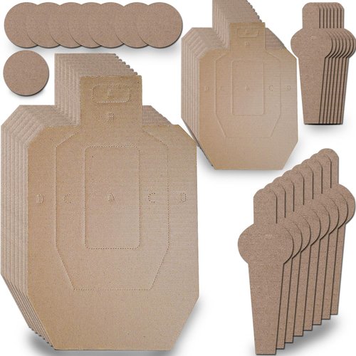 Zivosely 8 Set 40 Pcs Dry Fire Targets Cardboards in Reduced Scale, Cardboard Targets for Shooting Silhouette Simulation Style, Competition Torso Target Shooting Range Practice