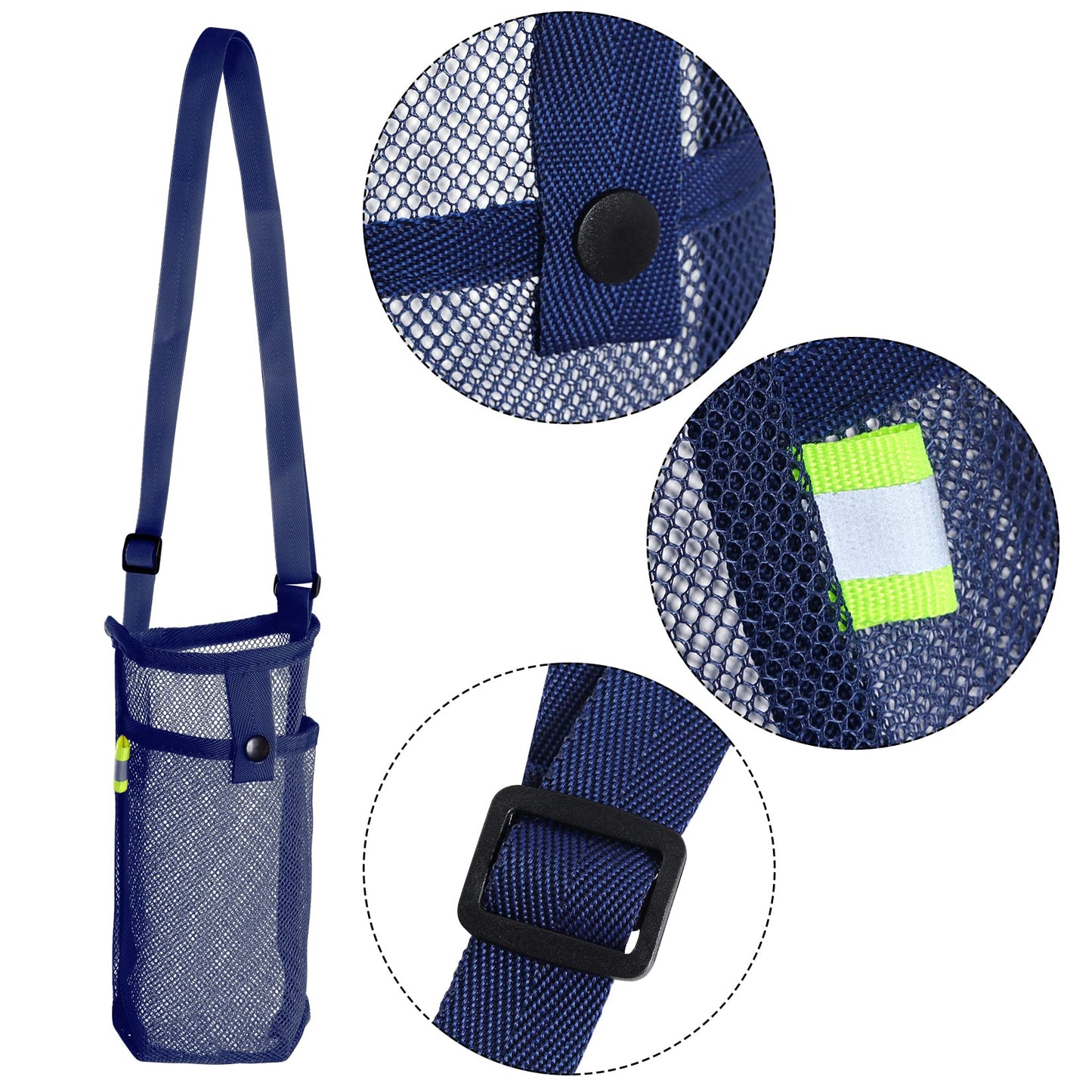 3Pcs Water Bottle Holder with Strap Water Bottle Carrier with Adjustable Shoulder Strap Water Bottle Sling Bag for Outdoor Hiking Camping Walking Travel Water Bottle Sleeve, Black, Dark Blue and Pink