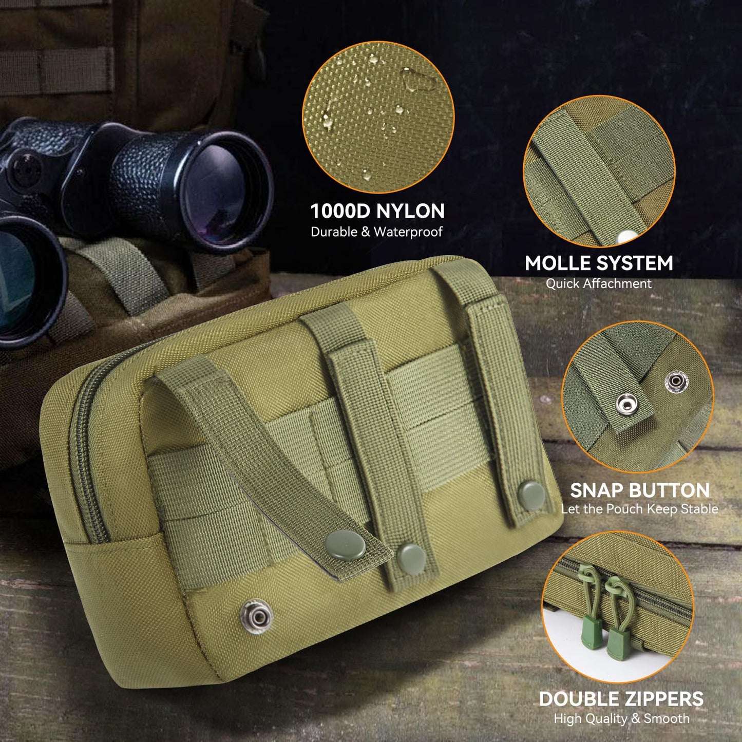 HAYUNEVER Tactical Molle Admin Pouch, Utility EDC Tool Pouch Waist Pack for Vest Battle Belt Accessory Bag