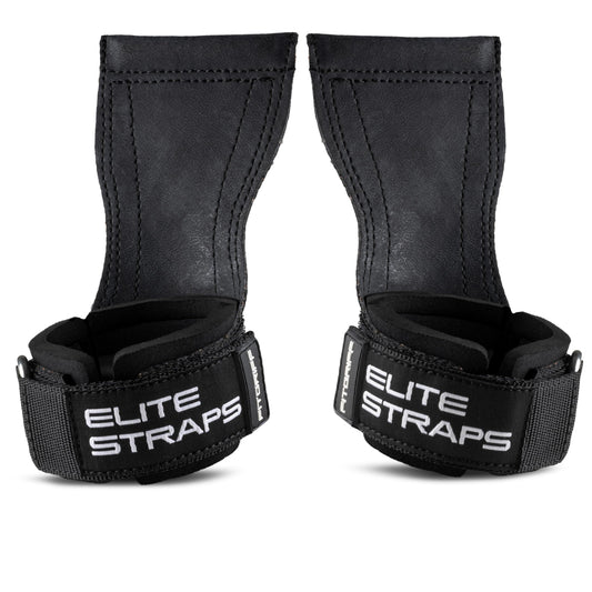 Fitgriff® Elite Straps - Lifting Wrist Straps (Rubber Grips) for Weightlifting, Gym, Workout, Deadlift - Anti-Slip Revolution for Men and Women (Black, S/M)