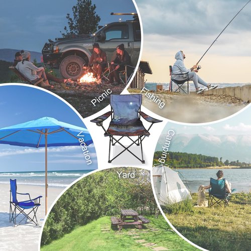 Northroad Camping Chair Portable Camp Chair, Folding Lawn Chair with Cup Holder for Outdoor Camping, Hiking, Travel, Patio, Beach, Picnics