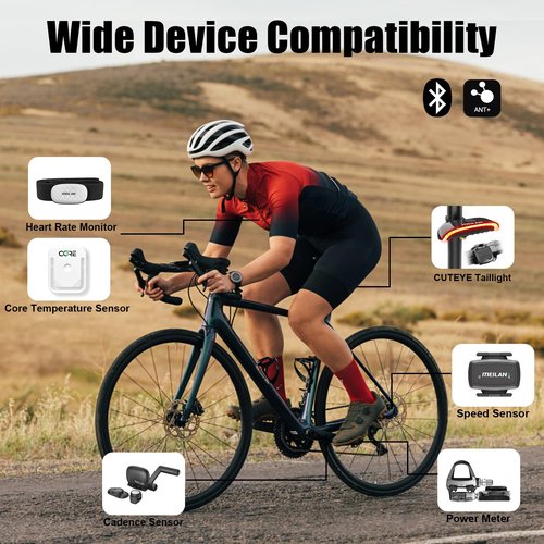 MEILAN Navihood L1 GPS Bike Computer, Navigation Bicycle Computer with Offline Maps and Dynamic Road Planning, 2.6 inch LCD Cycling GPS Unit IPX7, Compatible with ANT+ Sensors/Core/Electronic Shifting