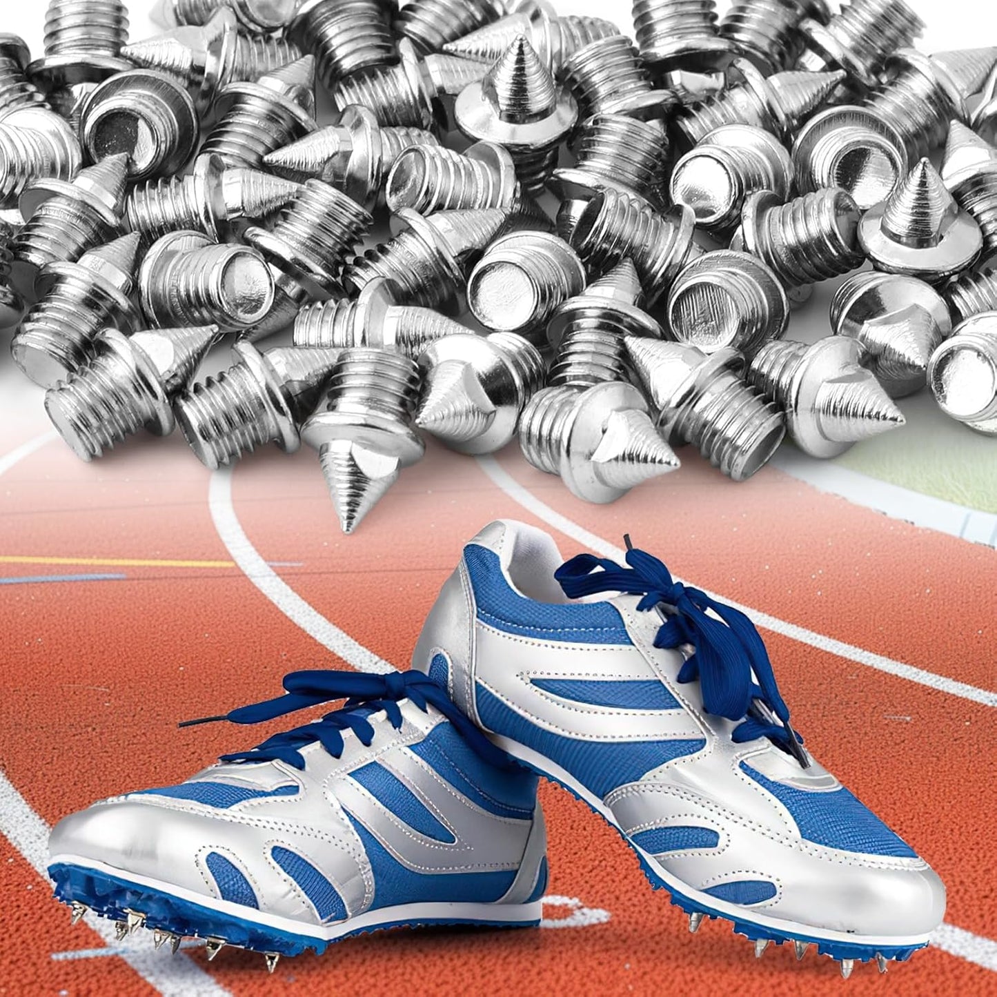 AUGSUN 120pcs Stainless Steel Track and Cross Country Spikes with Spike Wrench, Replacement Spikes for Sprint Sports Short Running Shoes