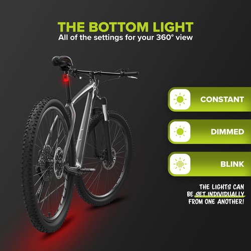 VELMIA 360° Ground Illumination Bike Rear Light | Rechargeable Battery | Enhance Visibility and Safety | Perfect for Night Riding | Easy to Install I Bike Tail Light, Rear Bike Light, Bicycle